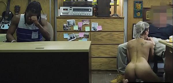 Short hair babe fucked by nasty pawn man